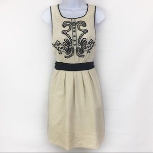 Anthropologie Leifnotes Embroidered Corduroy Dress